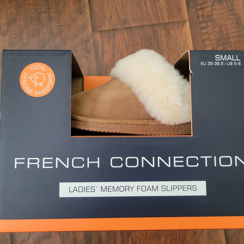 French Connection Tan and Cream Women's Slippers